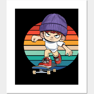 Skateboarding Skateboarder Cruising Skater Skate Gift Posters and Art